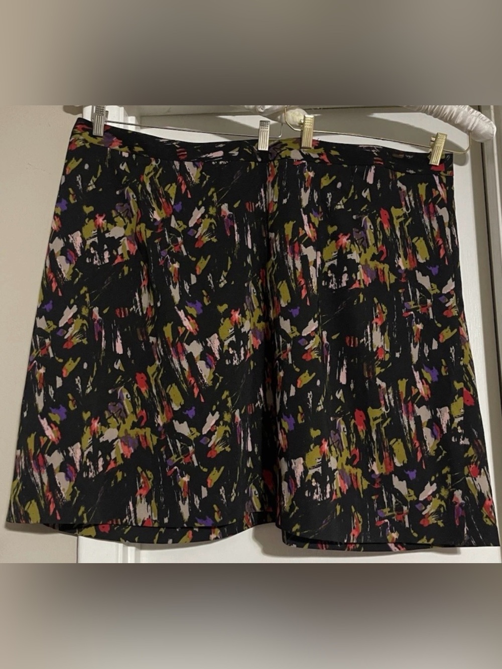 Plus Size 26  Lane Bryant A-Line Skirt Black Multicolor Abstract Pattern